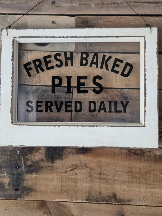Other - Fresh Baked Pies Served Daily Wall Sign - White Frame